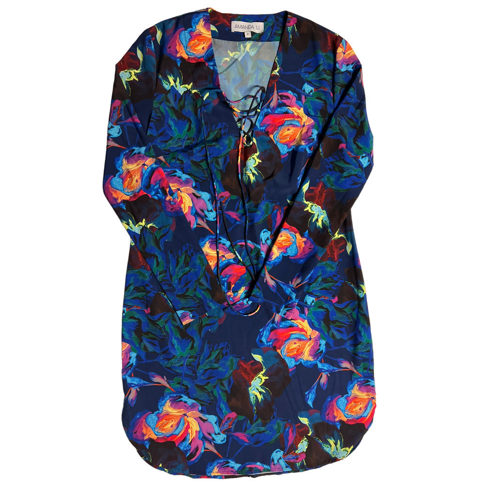 Amanda Uprichard Watercolor Floral Dress Sz Petite